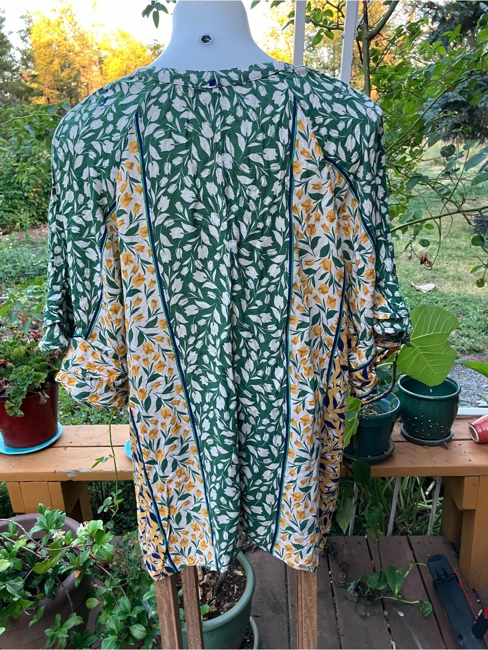 Rayon 2X top garden floral boho - Picture 6 of 7